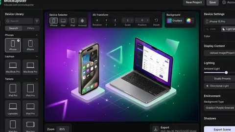 Mockupster: Como Criar Mockups 3D Profissionais Online e Grátis para Apps e Sites