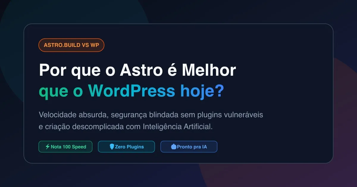 Astro vs WordPress: Por Que o Astro é a Melhor Escolha para Criar Sites Rápidos e Seguros